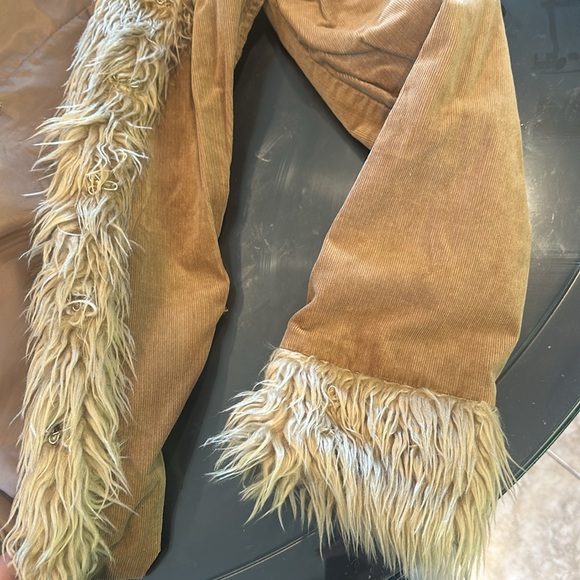 Corduroy Faux Fur Trench-coat - L - Picture 7 of 7